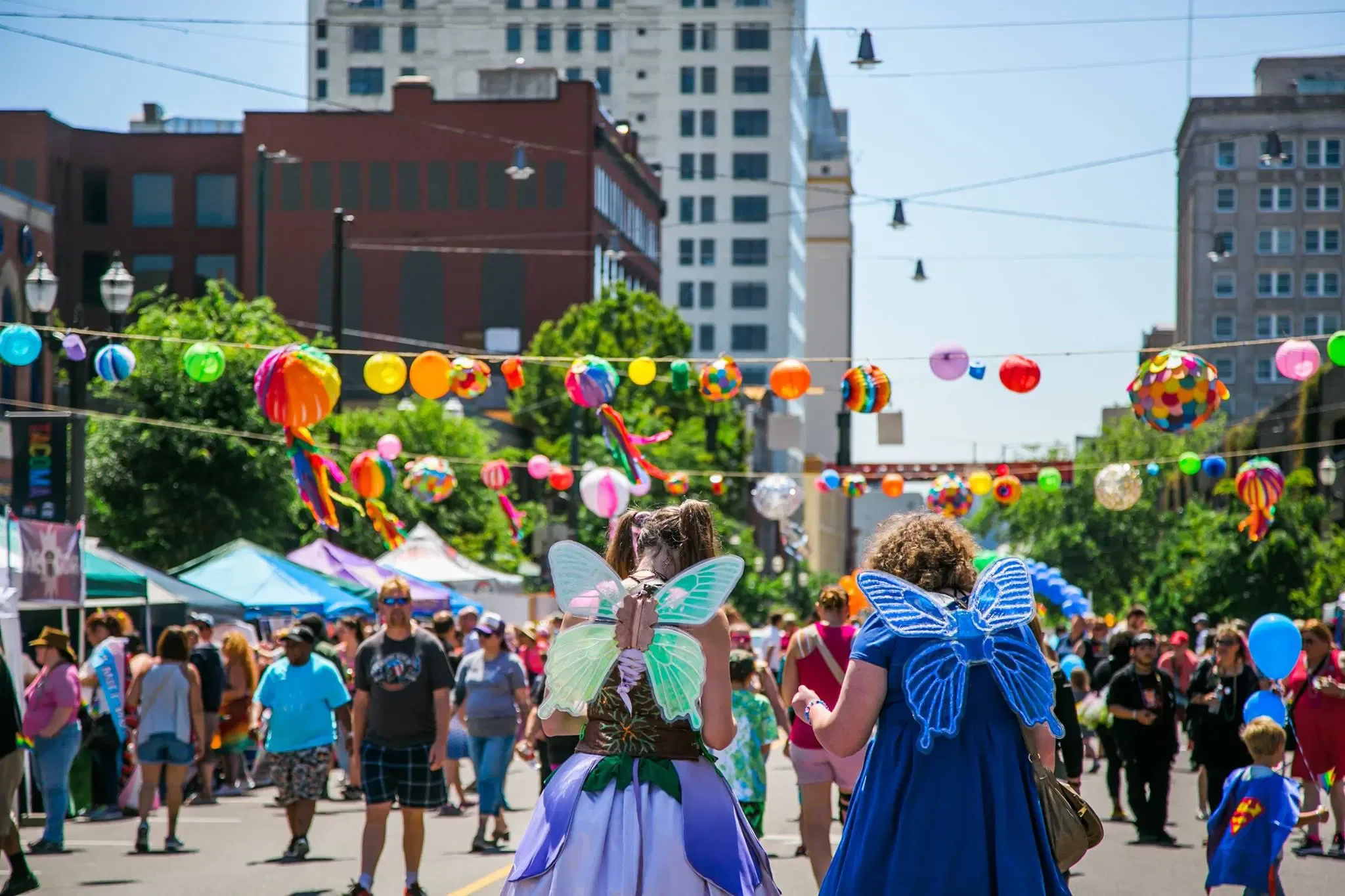 View of Tacoma Pride festival in downtown Tacoma, WA