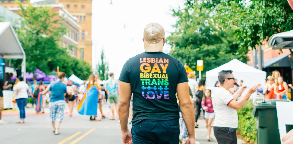 Festivalgoer at Tacoma Pride in Tacoma, WA